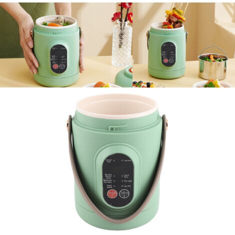 Hornillo eléctrico portátil de 500 W (220 V) – Mini hornillo de viaje multifuncional de acero inoxidable – Capacidad de 800 ml con adaptador europeo