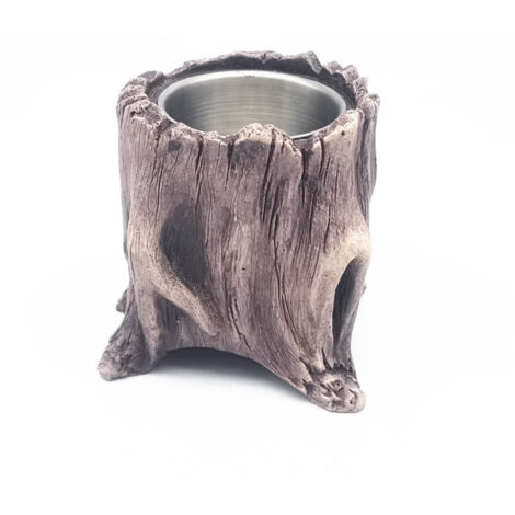Hornillo portátil de alcohol, color marrón, incluye juego (base de hormigón, taza de acero inoxidable, tapa de extintor, alfombrilla de fieltro).