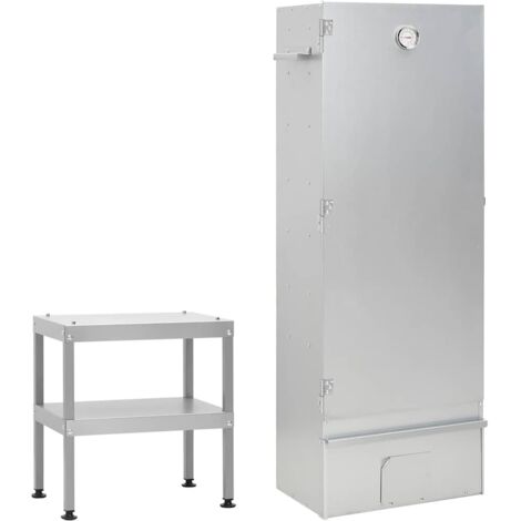 Horno ahumador de barbacoa con mesa acero galvanizado