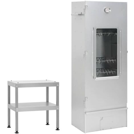 Horno ahumador de barbacoa con mesa acero galvanizado