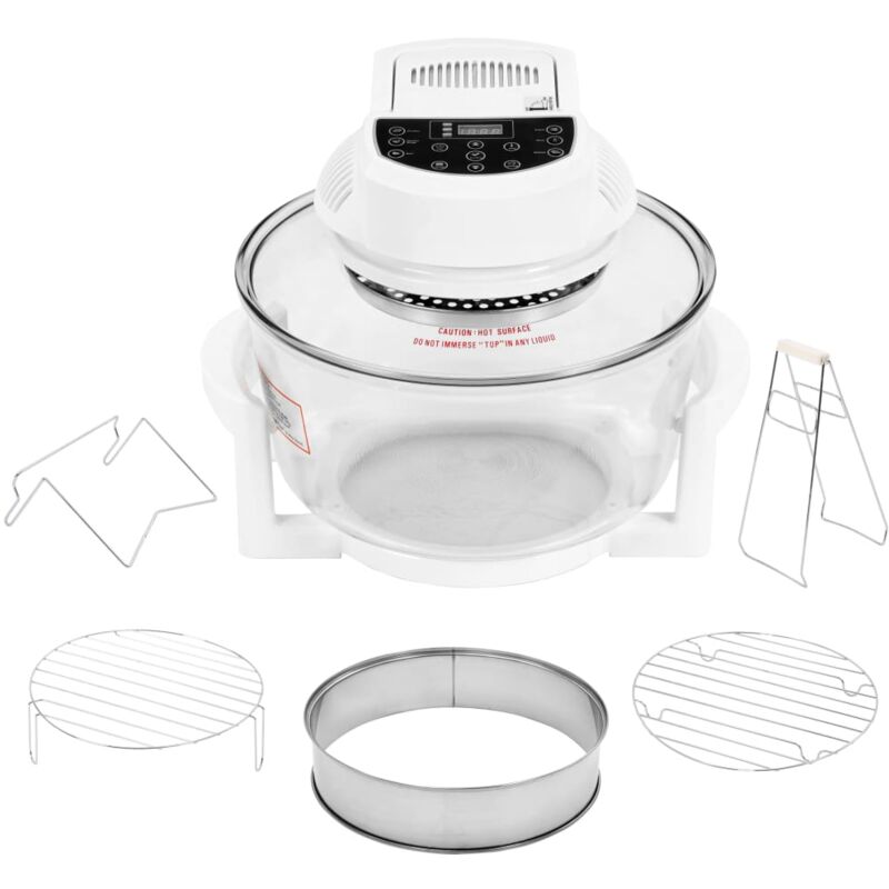 

vidaXL Horno convección halógeno anillo extensión temporizador 1400 W - Blanco