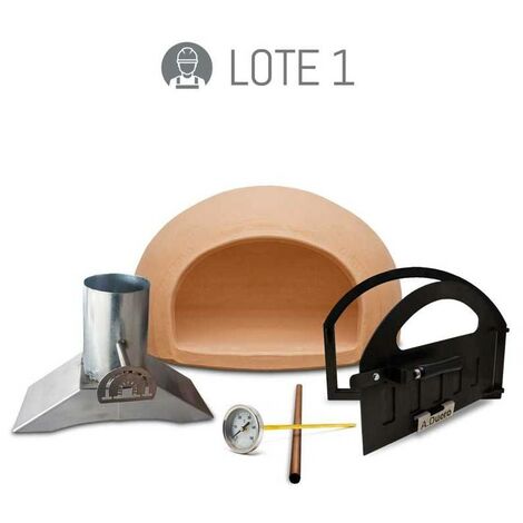 Horno de Leña 100 cm, kit de construccion, incluye: Horno, puerta, chimenea y termometro. Fabricado en España. Transporte gratis