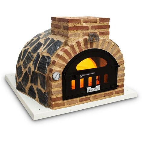 Horno de leña 90 acabado piedra Alecook. Fabricado en España. Transporte gratis