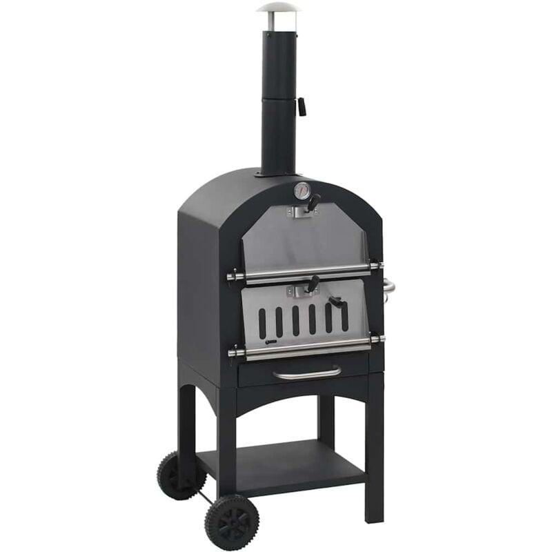 

vidaXL Horno de pizza exterior carbón de arcilla refractaria - Negro