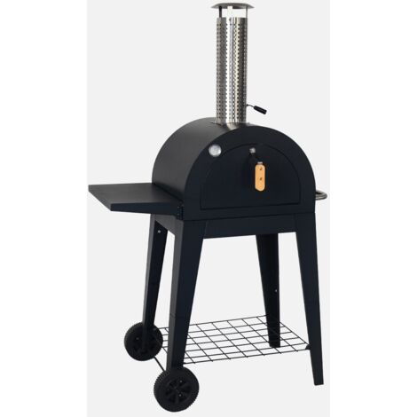 Horno de pizza exterior con mesa