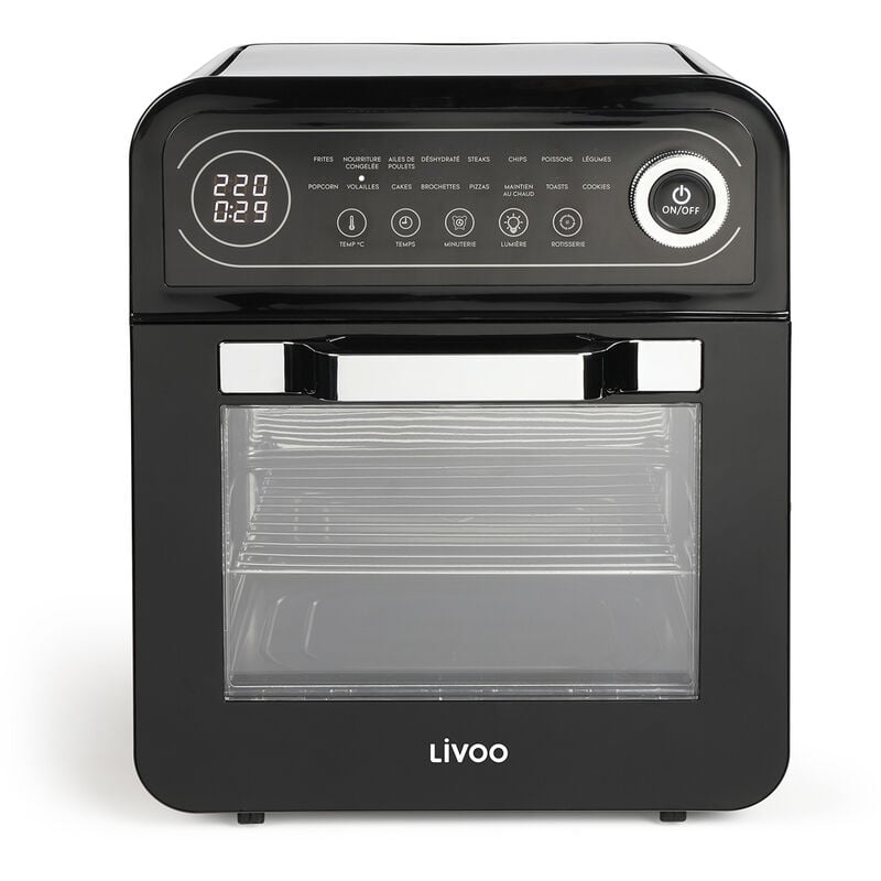 Livoo - Horno freidora de aire negro 12 l 1600 w