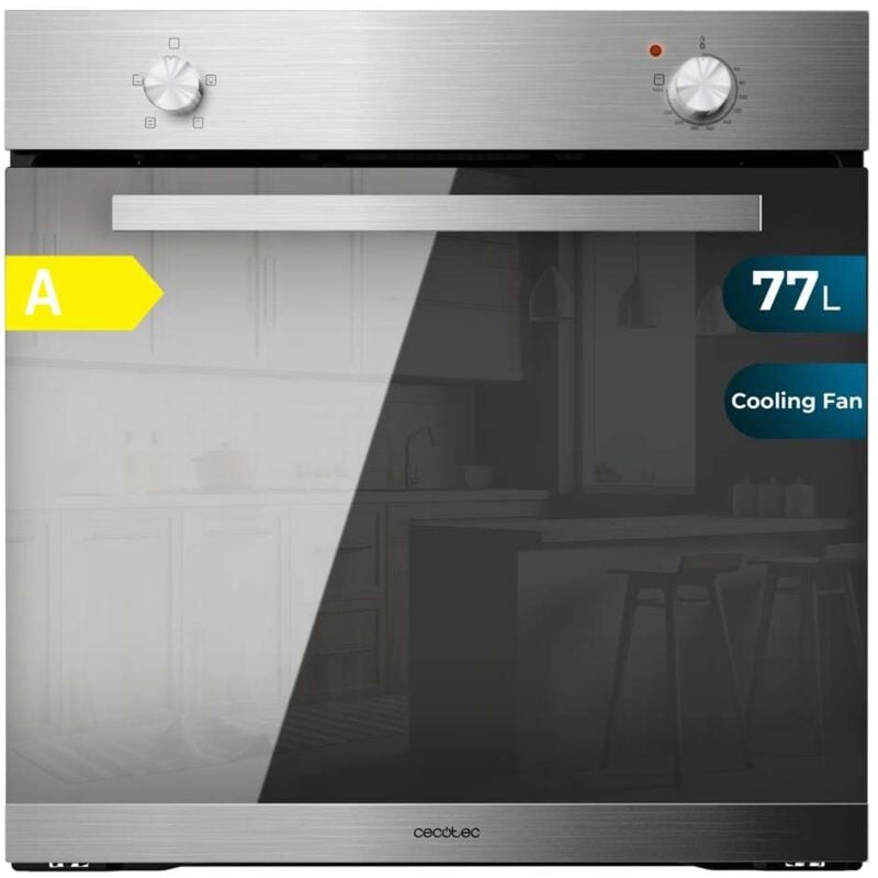 Cecotec Horno Integrable Bolero Hexa C126000 Mirror A 2800 W, 77 L de capacidad, 4 Funciones, Steam Assist, Steam EasyClean, Cooling Fan, Triple