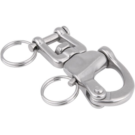 Horquilla marina con grillete de resorte giratorio, conector de cadena de acero inoxidable 316 (70 mm)