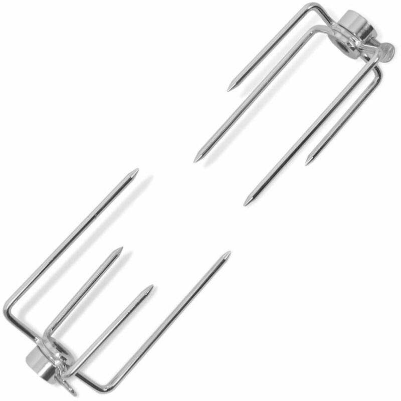 

Horquilla para espetón de asado/barbacoa acero 2 uds