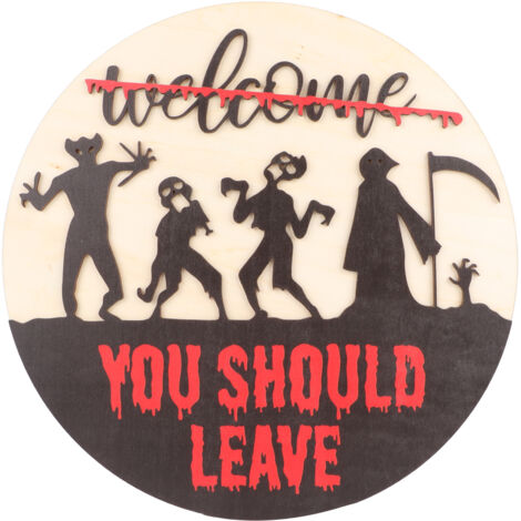 Horror Welcome Sign Innovative Farmhouse Theme 3D Halloween Horror Welcome Sign for Front Door Porch Decoration