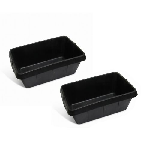 Horse Feeding Tub Rubber Trough 30L x2 (Equestrian Feed Animal Water Bucket)