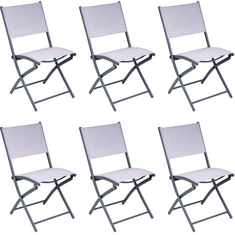 Set 6 sedie pieghevoli in acciaio JOY Bianco