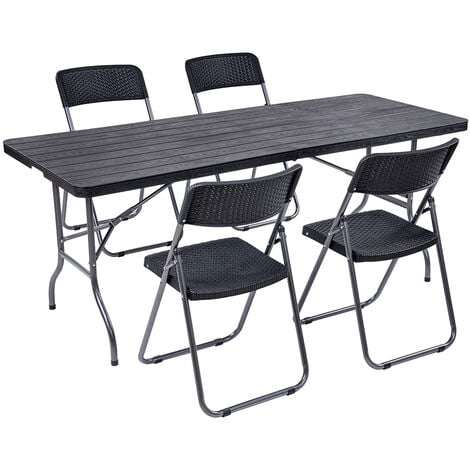 Set tavolo e 4 sedie pieghevoli