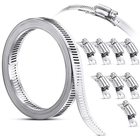 Hose Clamps, 304 Stainless Steel Hose Clamps Adjustable Hose Clamps Stainless Steel Hose Clamps
