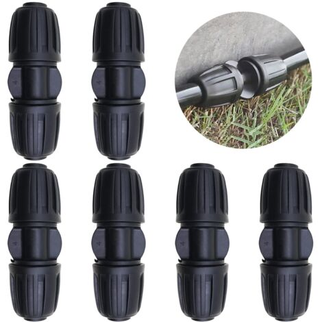 Hose Connectors, 6 Pcs Straight Connectors, Drip Irrigation Connectors, for Drip Irrigation Systems, Garden, Patio, Lawn or Flower Bed