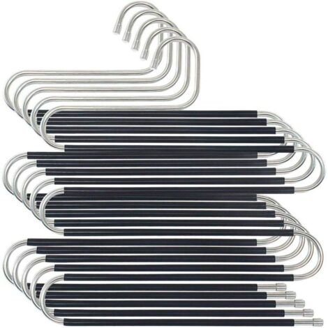 Hosenbügel, Mehrzweck-Kleiderbügel aus Edelstahl mit 5 Ebenen, rutschfestes Design für Schals, Jeans, Kleidung, Hosen, Handtücher