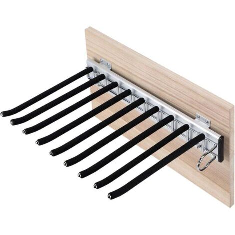 Hosenhalter aus Edelstahl, ausziehbarer Hosenbügel mit rutschfester, beflockter Beschichtung, 9-fach verstellbar, links/rechts, für sperrige Kleidung