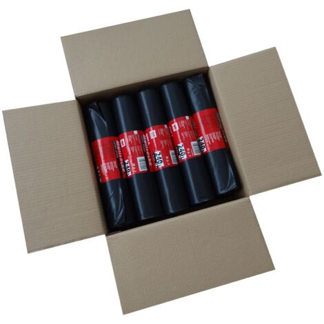 Hossi's Wholesale Müllsäcke, 10 Rollen à 10 extra große Müllbeutel XXXXL, schwarz, Abfallsack extra stark, 240l, 100x125cm