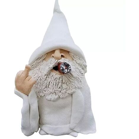 Hot Funny Smoking Dwarf Garden Sculpture Ornaments Scornful Wizard Gnome Statue Indoor Outdoor Figurine Gift 2021 Home Yard Deco,14-15cm,Italie