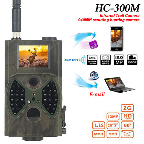HOT Hunting Camera HC-300M GPRS MMS Correo electrónico para Observatio Animals Monitor - Noir-blanc