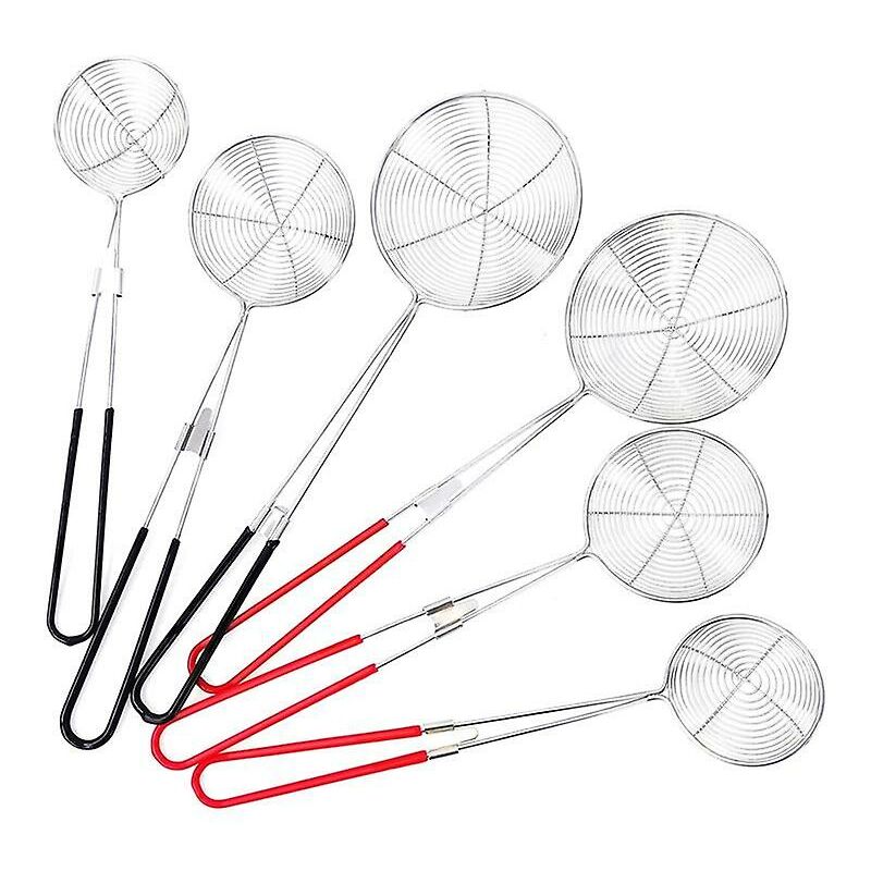 Image of Hot Pot Strainer Spoon Spider Strainer Kitchen 6 Pcs Food Strainer Skimmer Spoon Strainer Pear