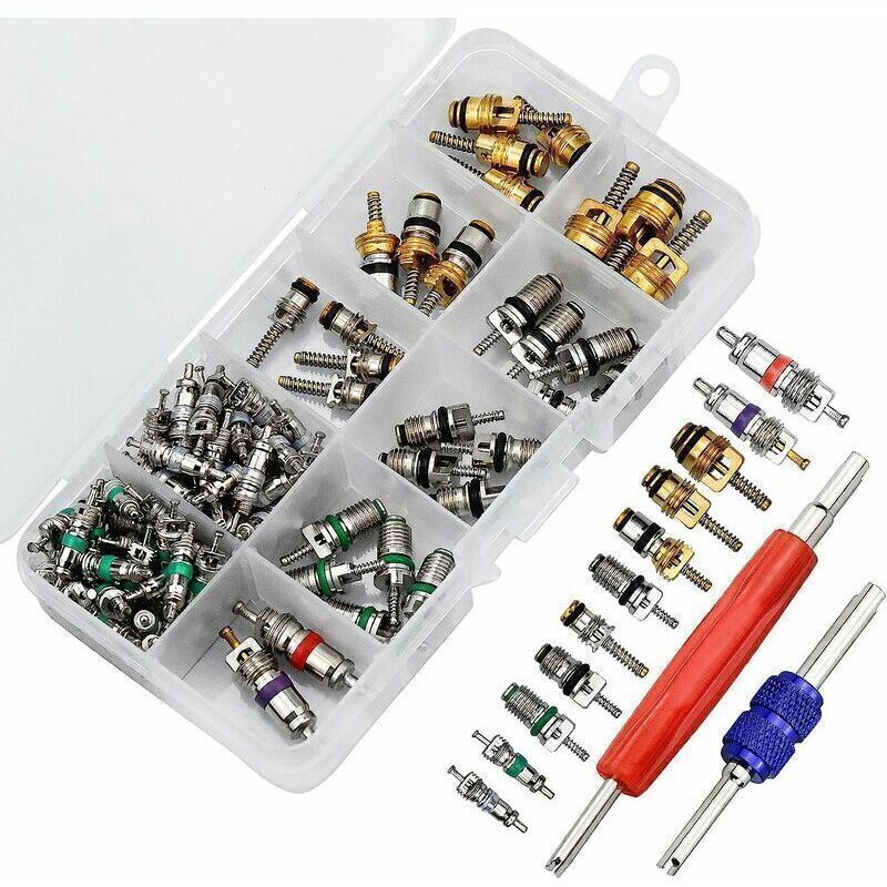 Hot Sale - 102pcs Air Conditioning Valve Core, R134A Automotive Air Conditioning Valve Stem Cores with Removal Tool for Car Air Repair