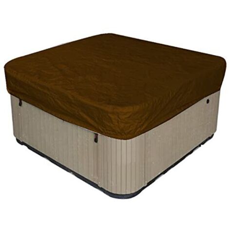 Hot Spring Spa Spa Baignoire Couvercle Cap Protecteur Carré Imperméable à La Poussière Multi-Fonction pour Extérieur(Marron)