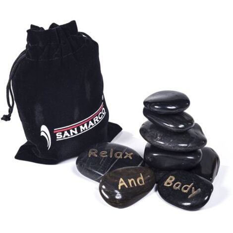 Hot stone kit - 9 pietre basaltiche per massaggio