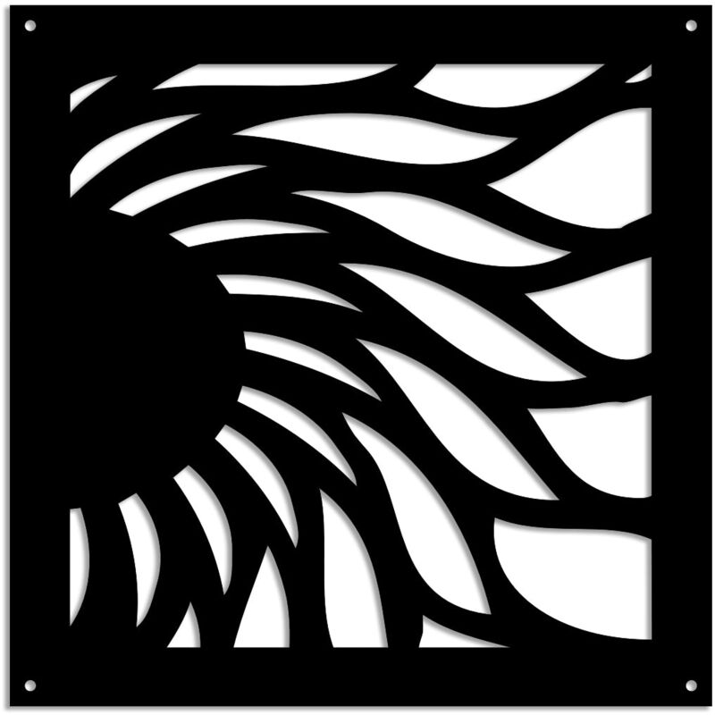 Image of HOT SUN - Pannello in PVC traforato - Parasole - Misura: 48x48 cm - Colore: nero