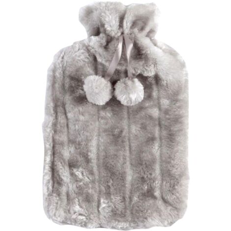 Hot Water Bottle Cover - Plush Hot Water Bottle with Tassels, Non Electric Hot Water Bottle, 2 Litre, 6-8 Hours to Keep Warm, Hot Water Bottle Cover Only