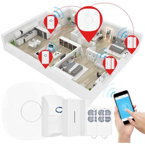 Hôte d'alarme GSM sans fil avec détecteurs et commande via application mobile