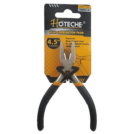 HOTECHE alicate mini 115 mm universal , Alicate mini boca universal de 4,5 pulgadas, 115 mmMango engomado antideslizanteAcero cromo vanadioIndicado para manualidades, b