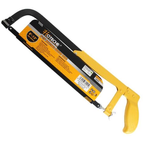 HOTECHE arco sierra pletina extensible 8/12 pulg. , Arco de sierra extensible 200 a 300mmMango metálico antideslizanteIncluye sierra para hierroAjustable con palomilla.