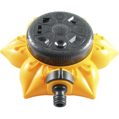 HOTECHE aspersor de riego plano 8 funciones , Aspersor de riego plano con 8 funciones Hoteche Aspersor con forma de flor con base de reducido tamaño para proteger el césped