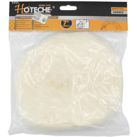 HOTECHE disco pulir lana 180 mm ajustable , Disco de lana de pulido .Para amoladora de 180 mm. Larga duración. - Lana 100%. - 200 x 200 x 40 mm. - Beige. - 191 g. - Sistema de enga
