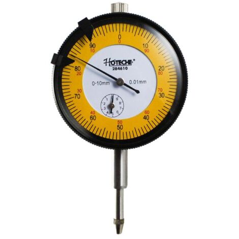 HOTECHE indicador dial de 0 - 10mm , Indicador de dial 10 mm aluminio Precision: 0,01 mmInstrumento de medición profesional compacto que puede alcanzar lugares en los que l