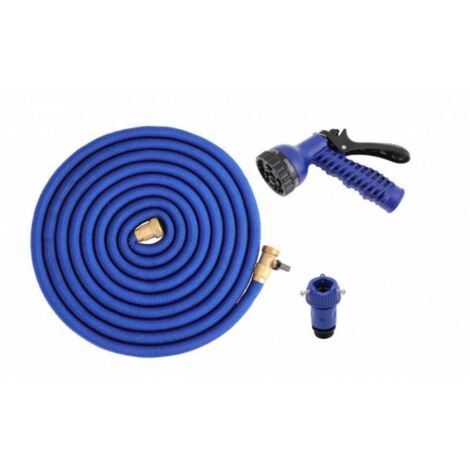 HOTECHE manguera extensible de 2.5x7.5 m c/pistola , Manguera extensible con pistola Hoteche Tubo de látex Conector de cobre Tamaño: 2,5 m x 7,5 m.