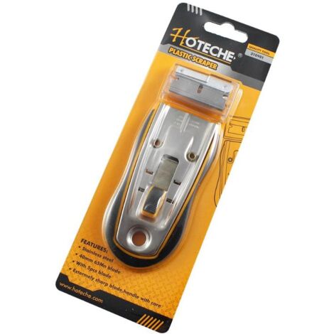 HOTECHE rascador vitroceramica + 5 cuchillas blister , Rascador vitrocerámica 310901. Para limpiar superficie vitrocerámica para suciedad incrustada. - Polipropileno. Cuchillas de