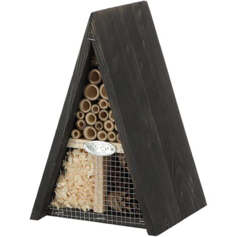 Hôtel à insectes en bois en forme de wigwam - Marron - H 27,2 cm - Livraison gratuite