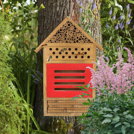 Hôtel à Insectes en Bois pour Abeilles et Coccinelles - Refuge Naturel pour Jardin Déco