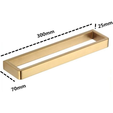 Hotel kitchen and bathroom household wall-mounted towel rack creative matte black brushed gold 304 stainless steel towel bar,brushed gold-300  70  25mm