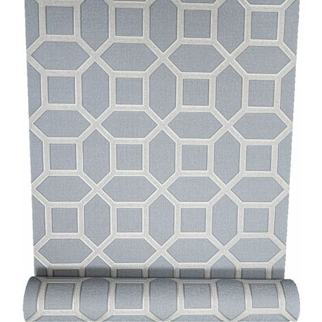 Hotel Luxe Origin Soft Blue Wallpaper Arthouse Silver Metallic Textured Vinyl