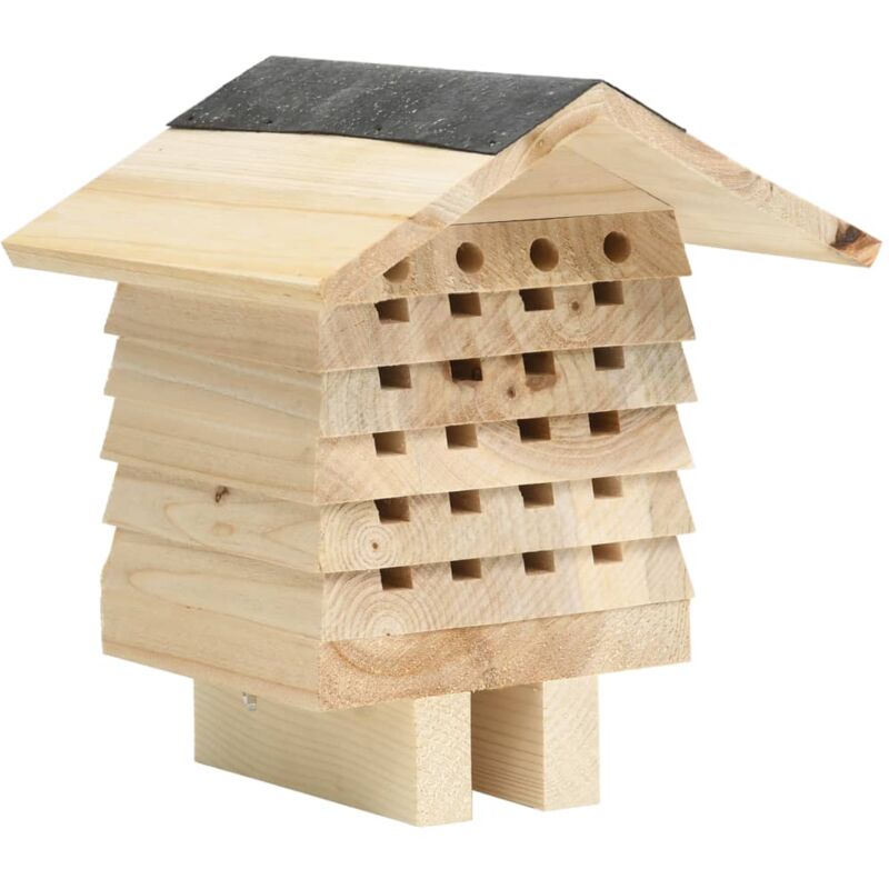 

Hotel para abejas de madera maciza de abeto 22x20x20 cm - Marrón - Vidaxl