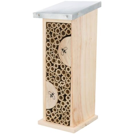 Hotel para abejas madera de pino y metal 11x30x14 cm TRIXIE - Marrón