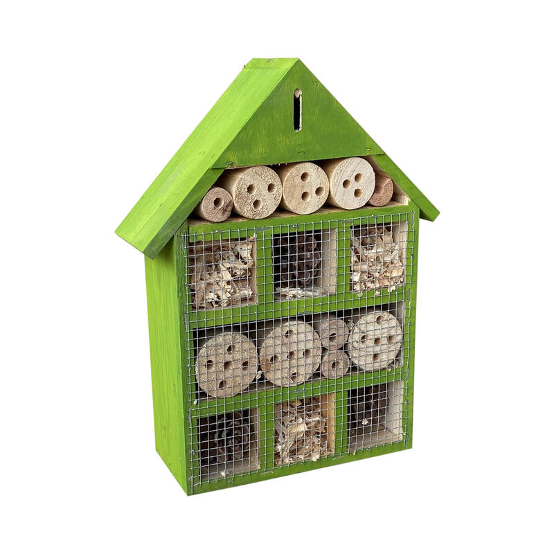 

Hotel para insectos 230 x 80 x 300 mm, ayuda para la anidación de diferentes insectos, en verde
