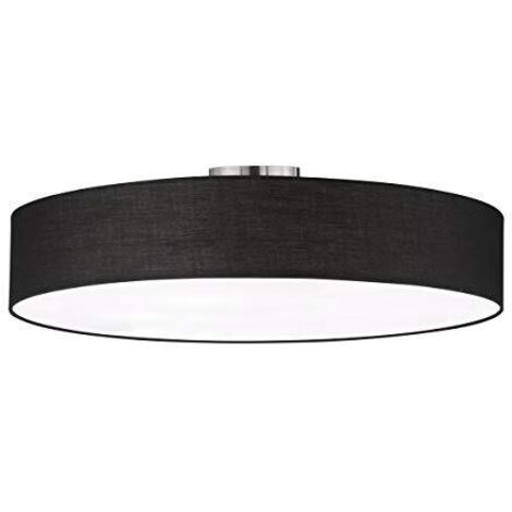 HOTEL PLAFONIERA TONDA 5 LUCI DIFFUSORE TESSUTO NERO E METACRILATO D. 65CM ATTACCO E27