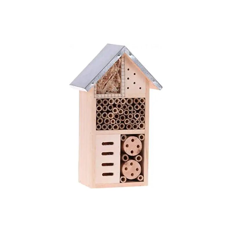 Casetta Per Nidificazione Bombi E Api - In Legno Di Pino, 30x20x14.5 Cm, Rifugio Per Insetti Impollinatori Da Giardino - Foto 2