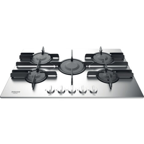 Hotpoint Ariston FTGHL 751 D-IX-HA Piano Cottura a Gas 5 Zone Griglie in Ghisa 75 cm Acciaio Inox