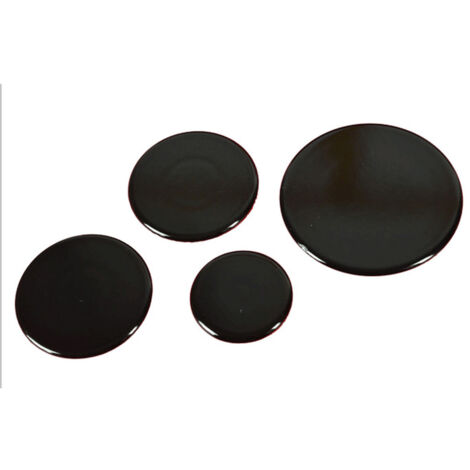 Hotpoint Ariston – Lot de 4 chapeaux de brûleur pour plaques de cuisson – 1 petit 55mm, 2 moyens 75mm, 1 grand 100mm – Compatible avec WHIRLPOOL et INDESIT
