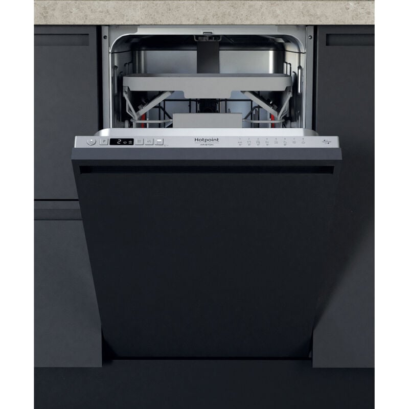 Hotpoint Lavastoviglie da incasso HSIC 3T127 C. Posizionamento dell'apparecchio: A scomparsa totale, Dimensione: Compatta (45 cm), Colore della